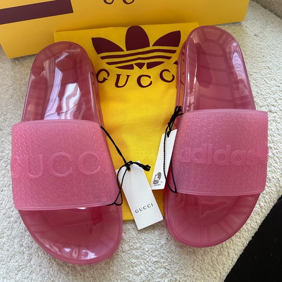 Gucci X Adidas pink rubber slides NWT - Picture 6 of 12